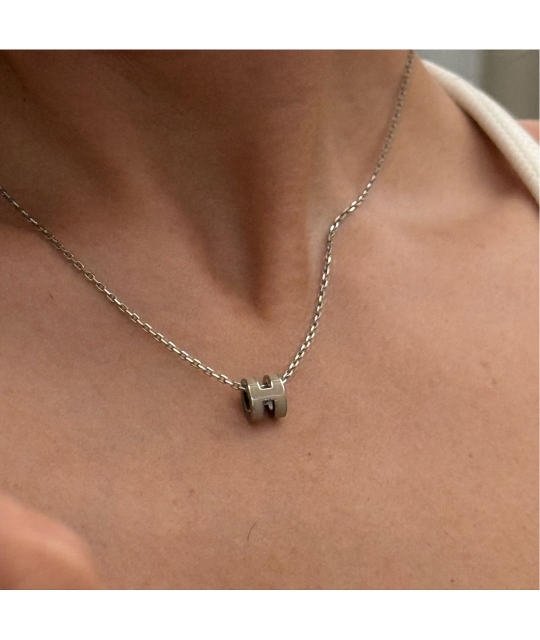 HERMES Серебряная металлическая подвеска, фото 2