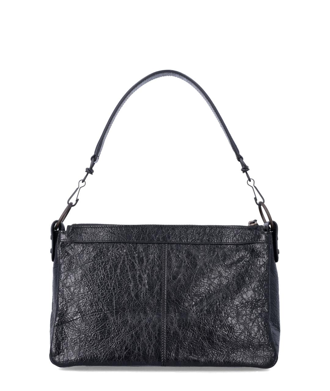 BALENCIAGA Черная кожаная сумка на плечо, фото 3