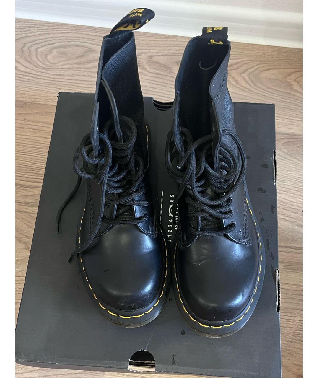 MAISON MARGIELA Черные кожаные ботинки, фото 2