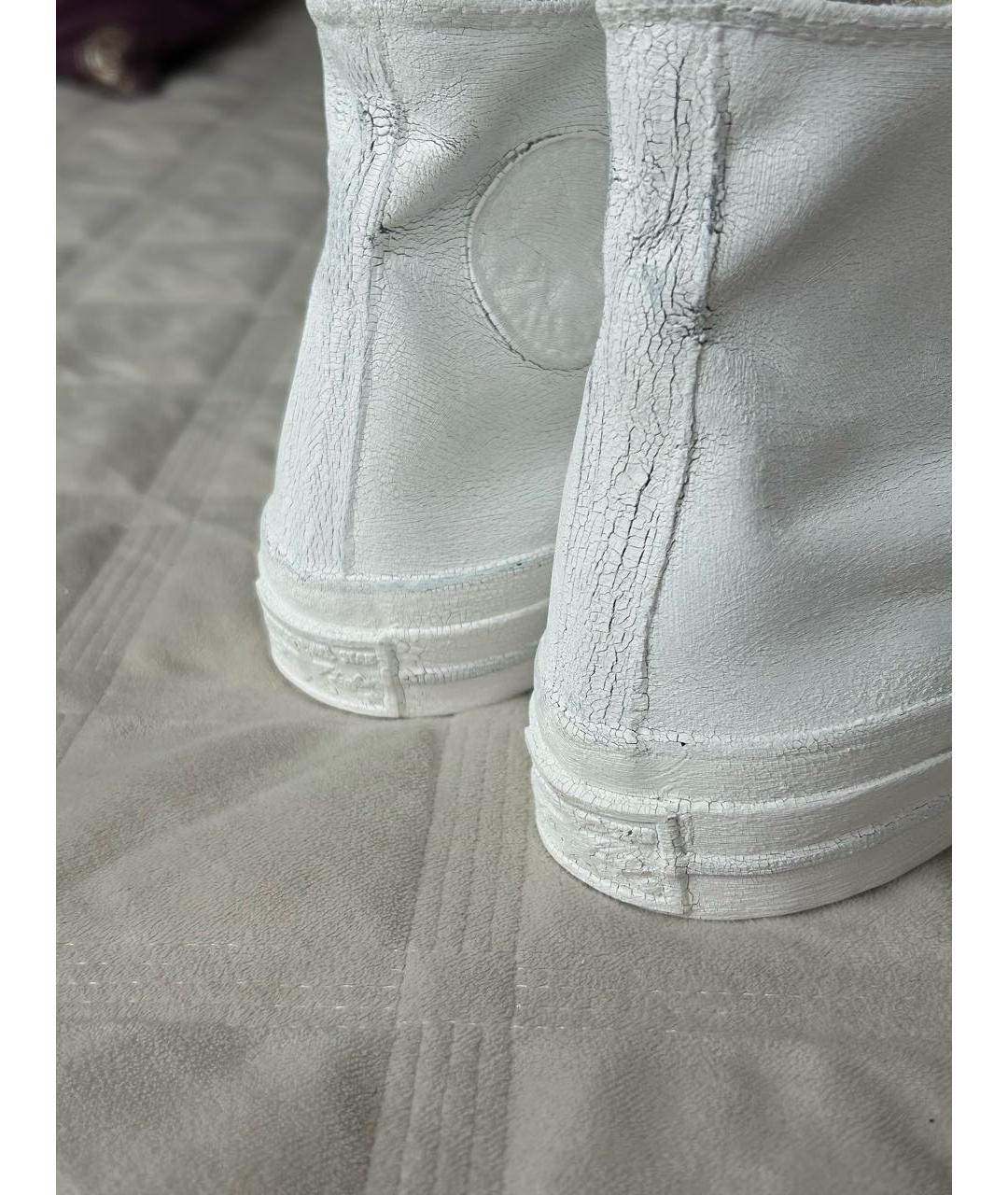 MAISON MARGIELA Белые кожаные высокие кроссовки / кеды, фото 4