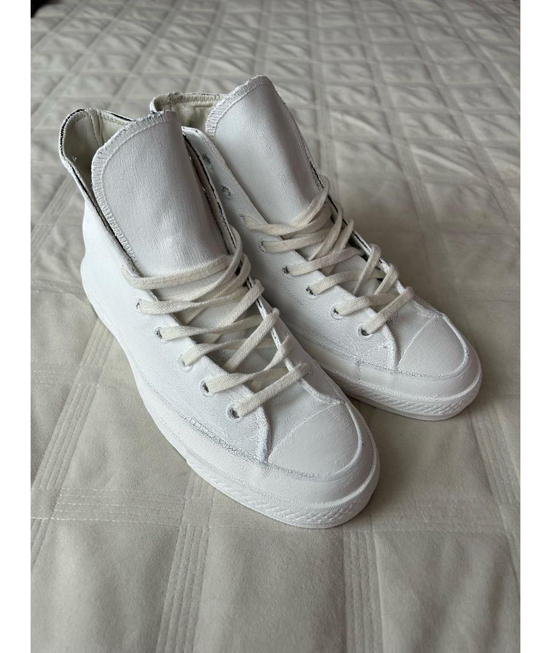 MAISON MARGIELA Белые кожаные высокие кроссовки / кеды, фото 3