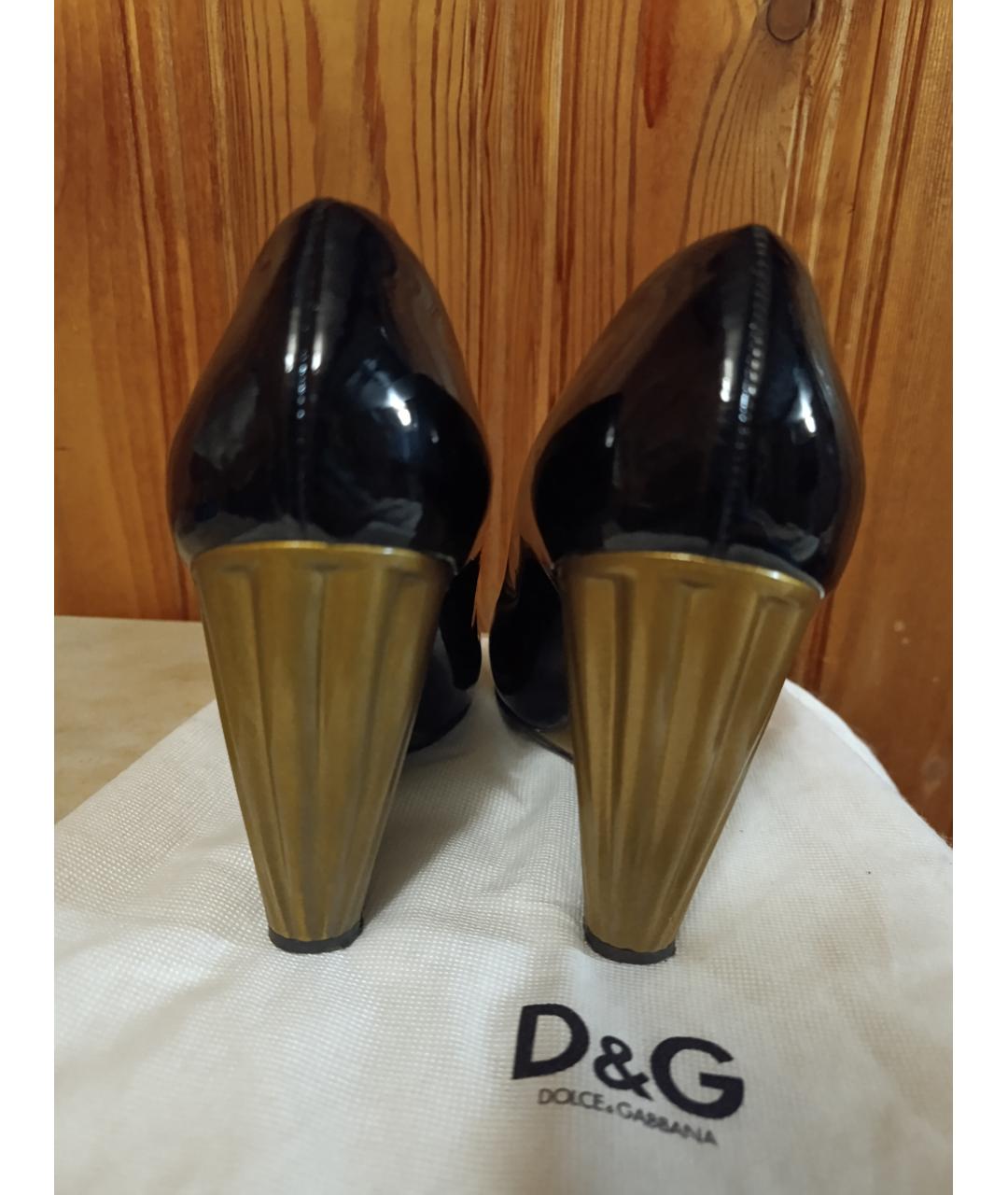 DOLCE&GABBANA Черные туфли из лакированной кожи, фото 4