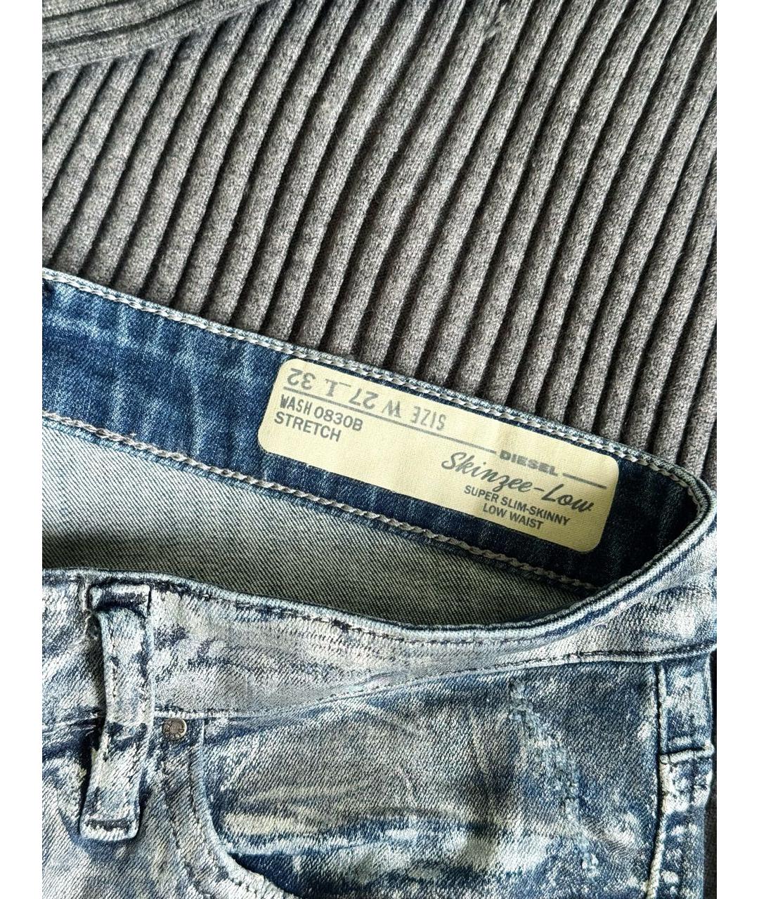 DIESEL Синие хлопко-эластановые джинсы слим, фото 3