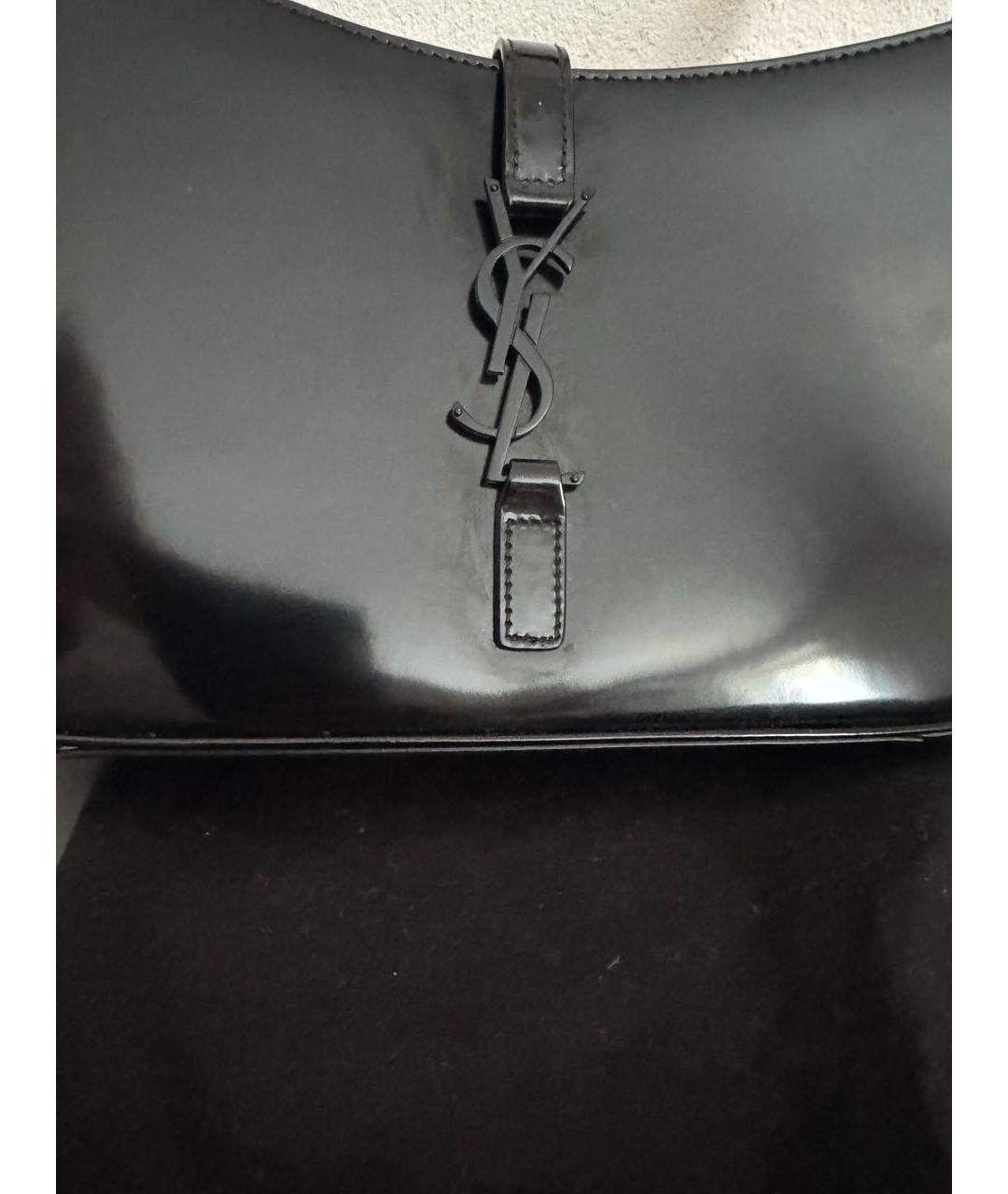 SAINT LAURENT Черная кожаная сумка с короткими ручками, фото 6