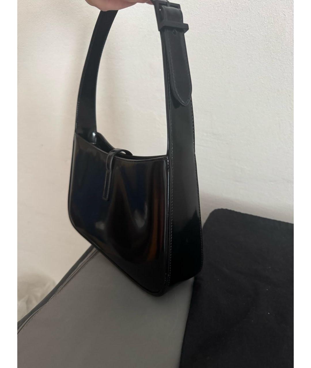 SAINT LAURENT Черная кожаная сумка с короткими ручками, фото 2