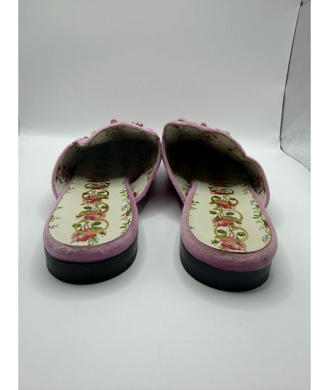 GUCCI Розовые текстильные мюли, фото 3