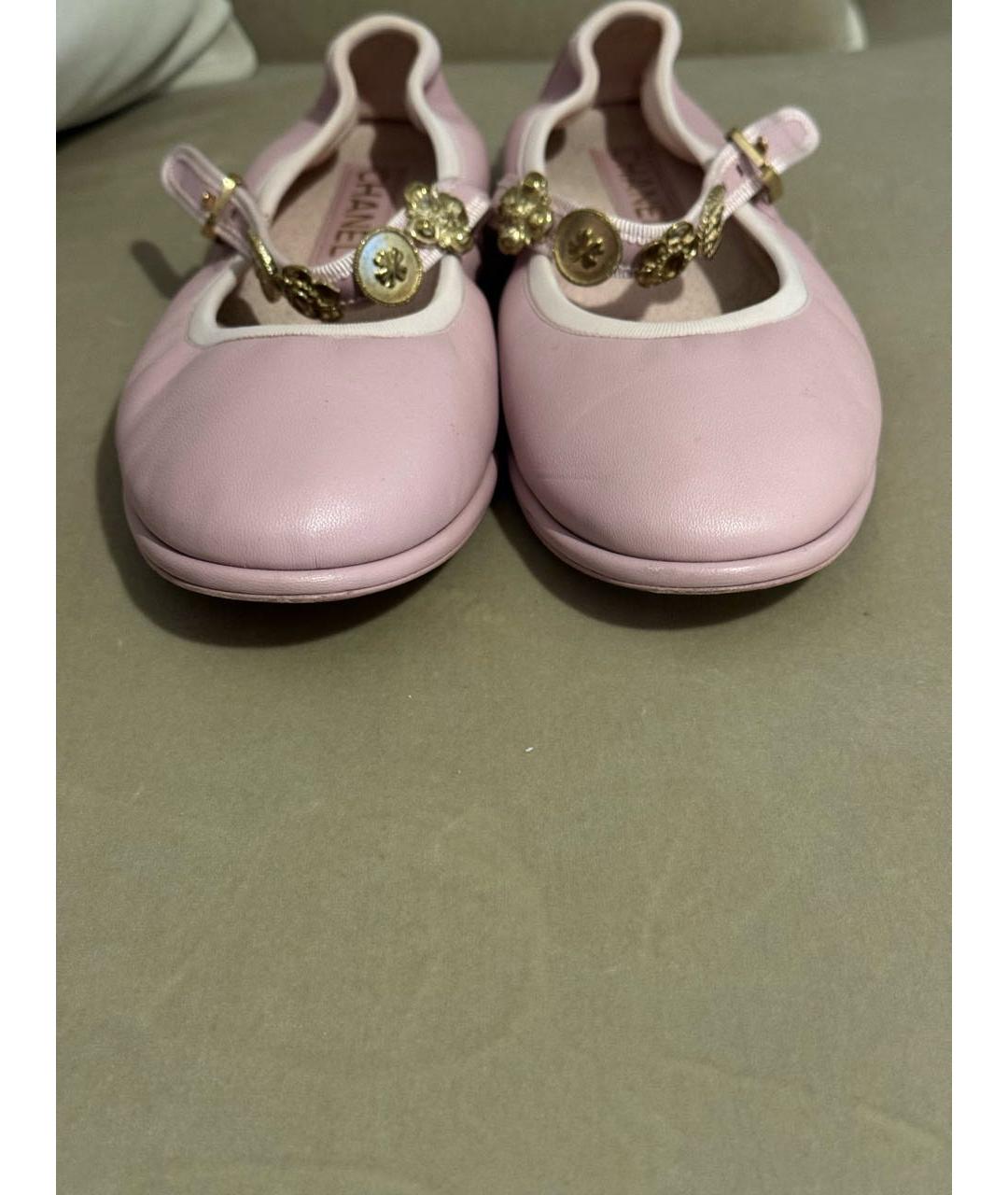 CHANEL Розовые кожаные балетки, фото 2