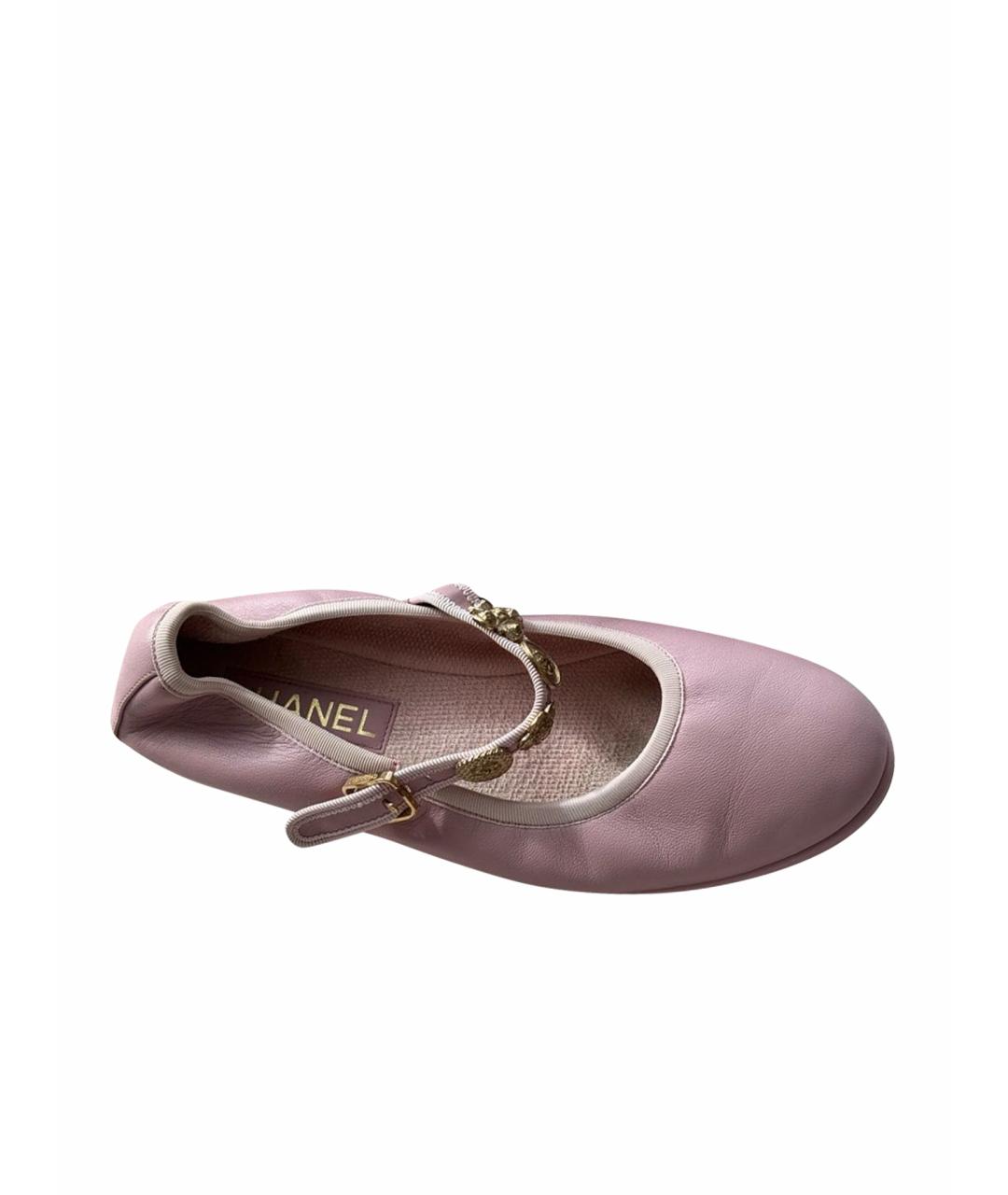 CHANEL Розовые кожаные балетки, фото 1