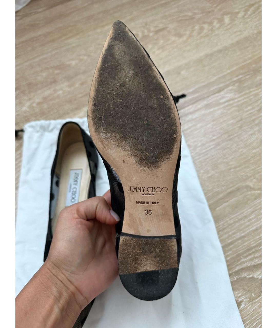 JIMMY CHOO Черные балетки, фото 7