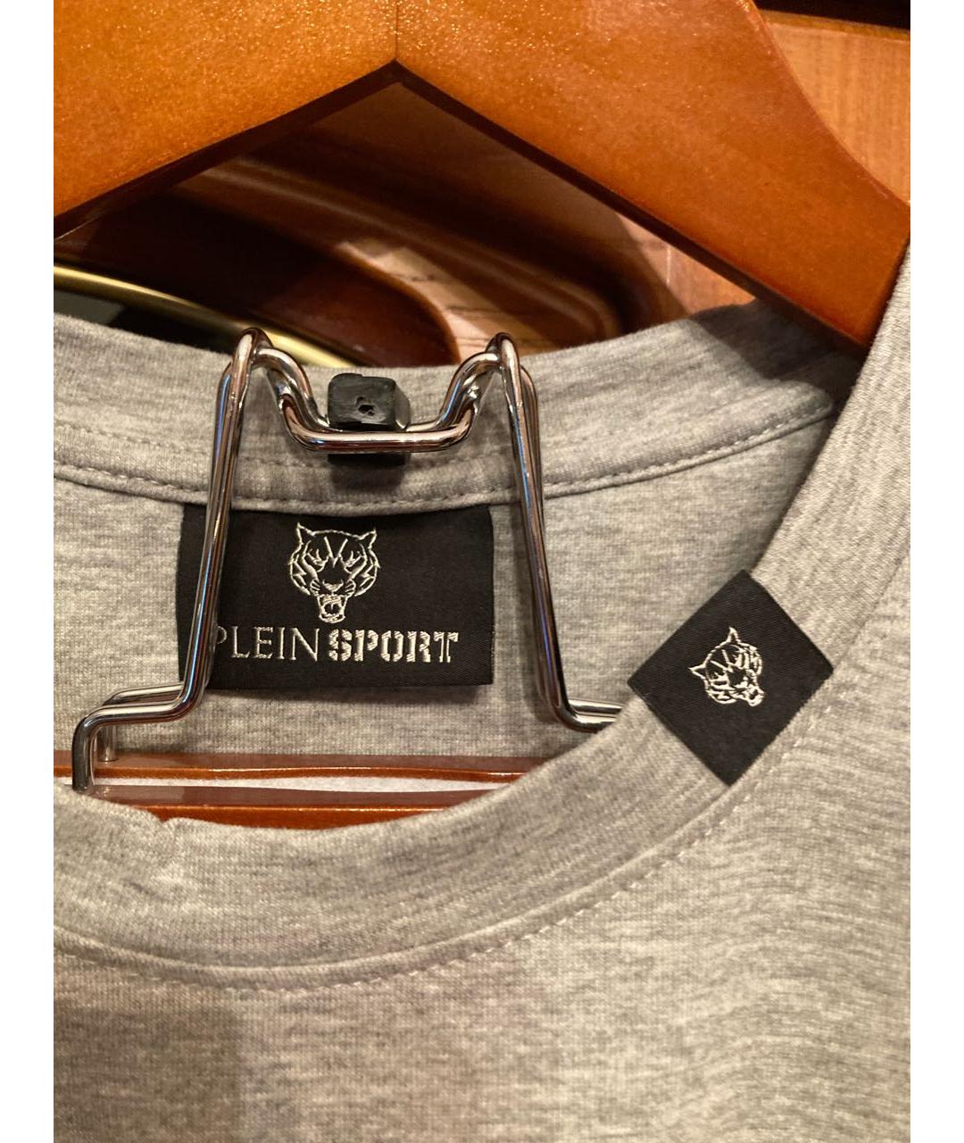 PLEIN SPORT Серая хлопковая футболка, фото 3