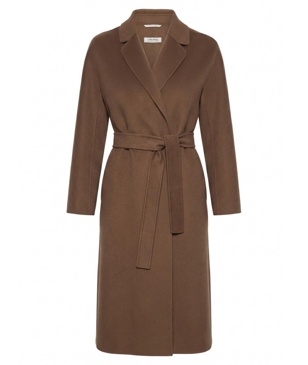 MAX MARA Коричневое шерстяное пальто, фото 1