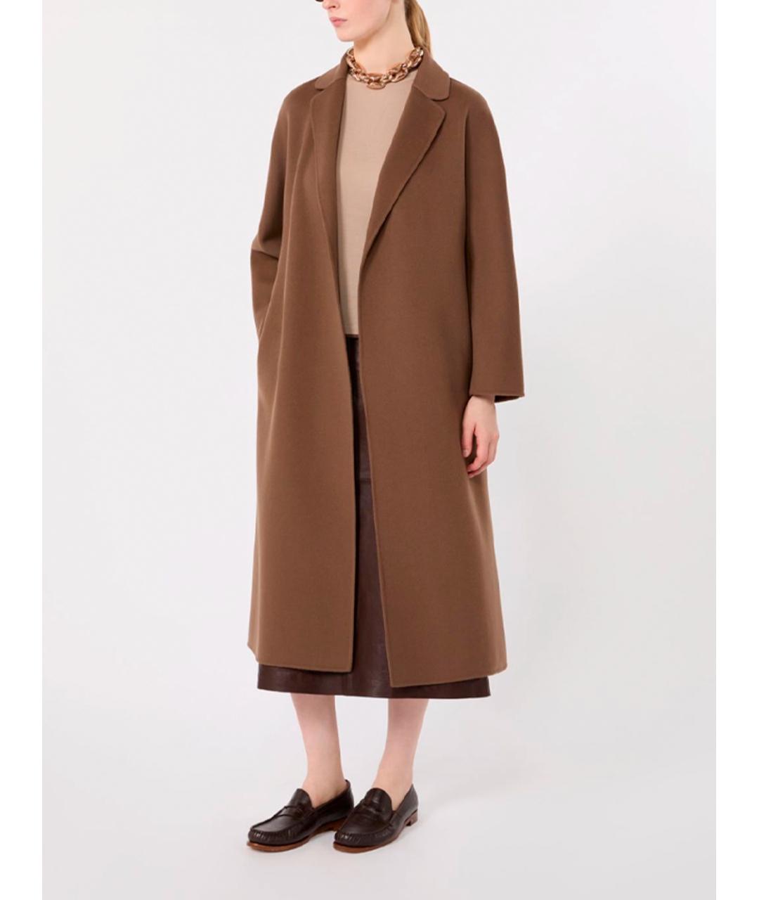 MAX MARA Коричневое шерстяное пальто, фото 3