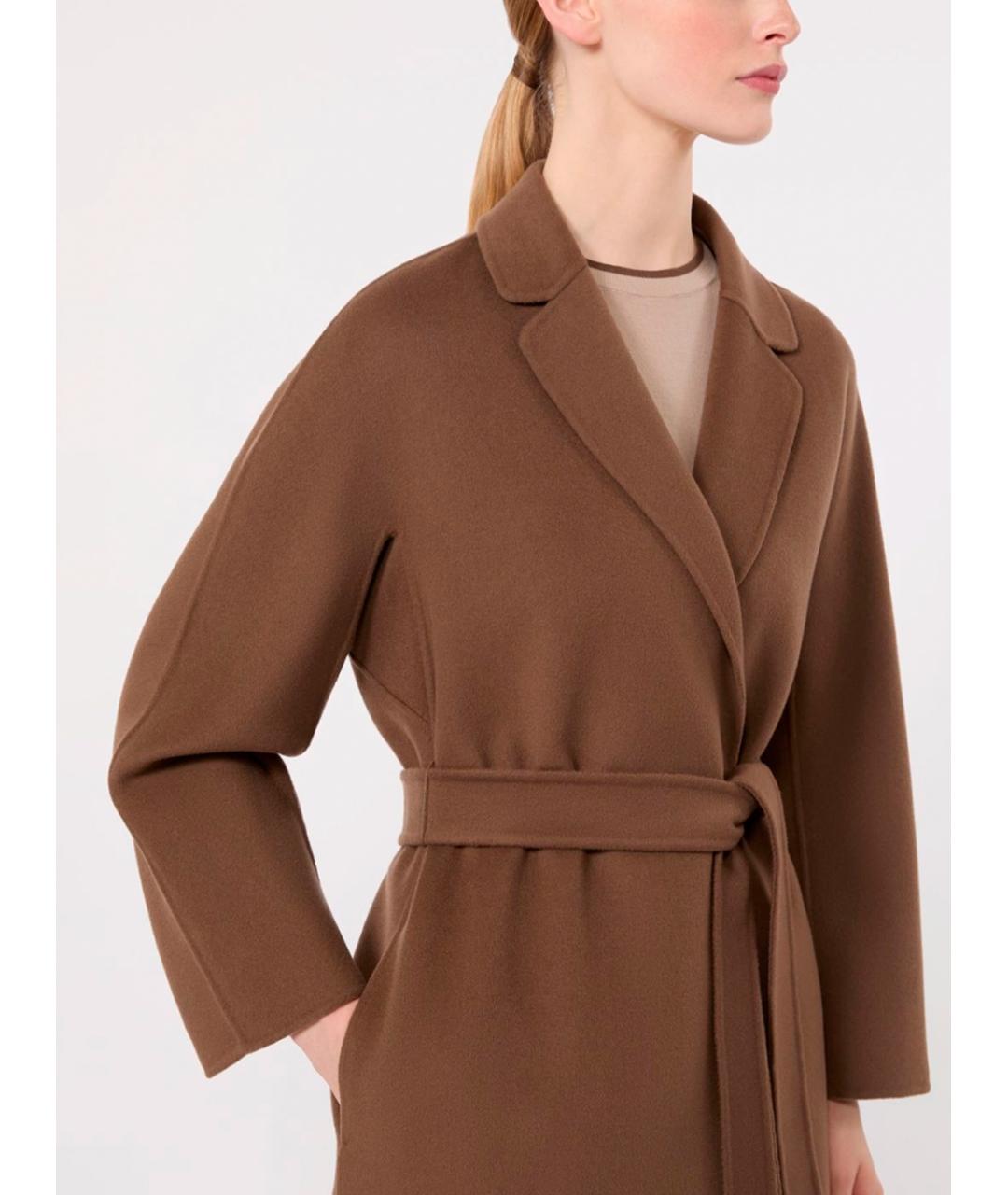 MAX MARA Коричневое шерстяное пальто, фото 6