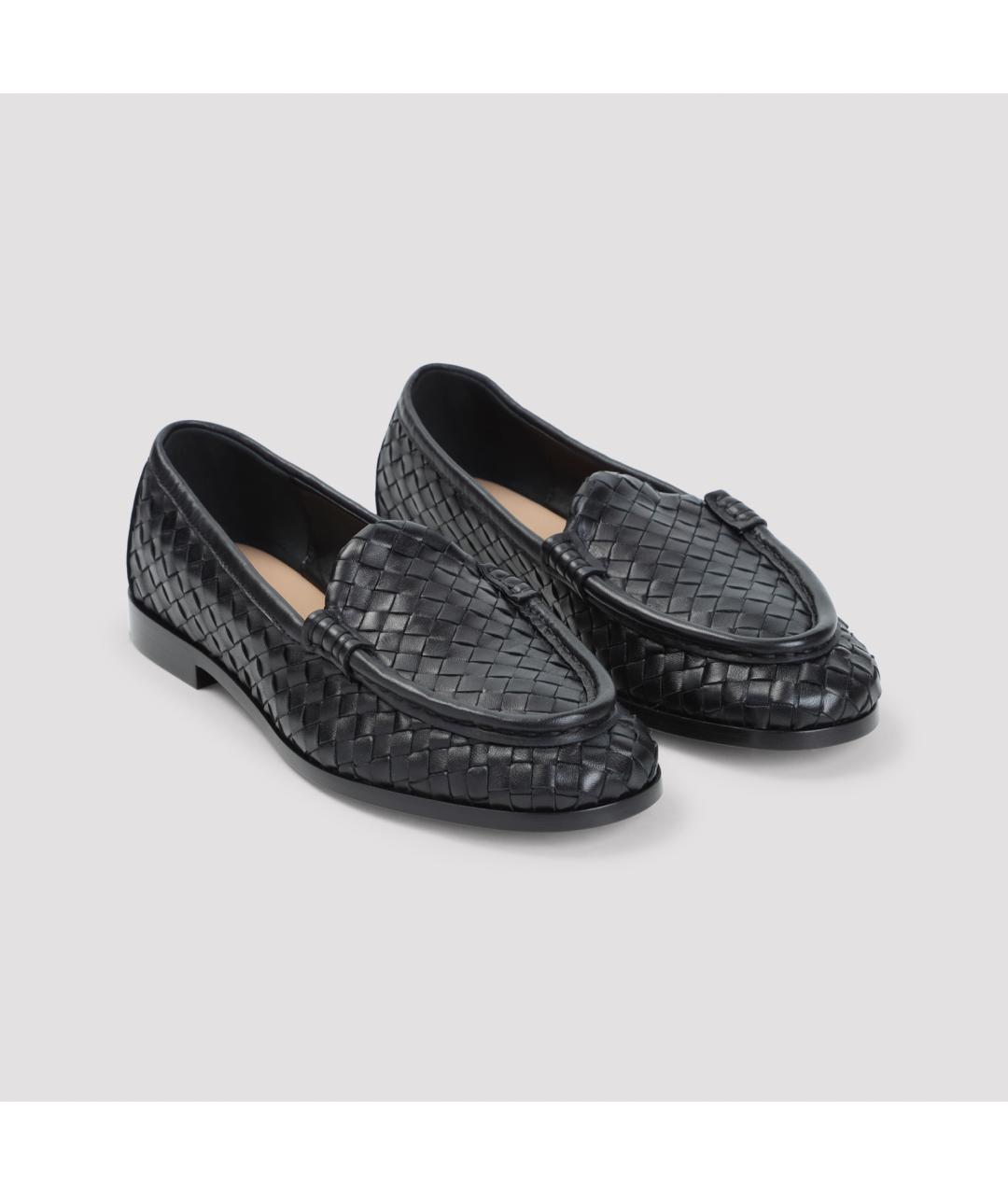 BOTTEGA VENETA Черные кожаные лоферы, фото 3