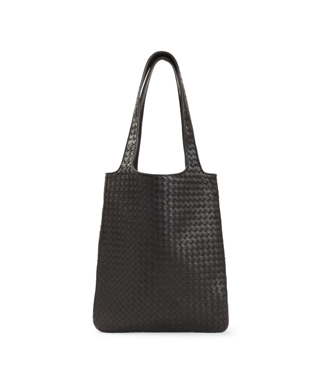 BOTTEGA VENETA Черная кожаная сумка тоут, фото 1