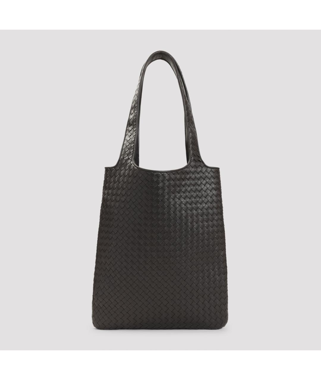 BOTTEGA VENETA Черная кожаная сумка тоут, фото 2