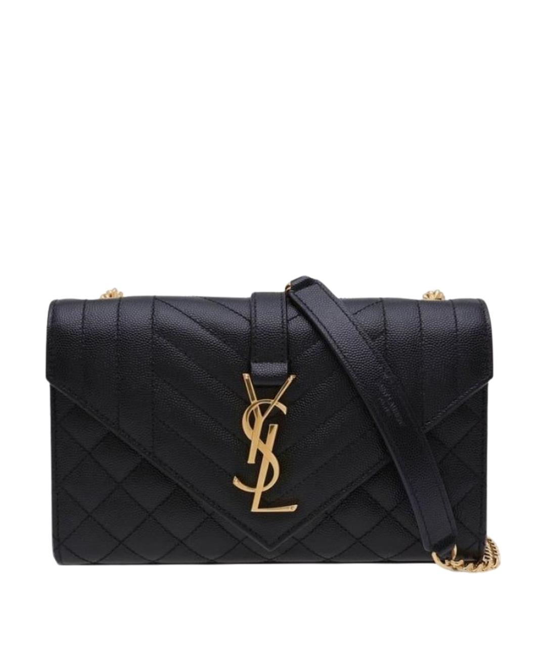 SAINT LAURENT Черная кожаная сумка через плечо, фото 1