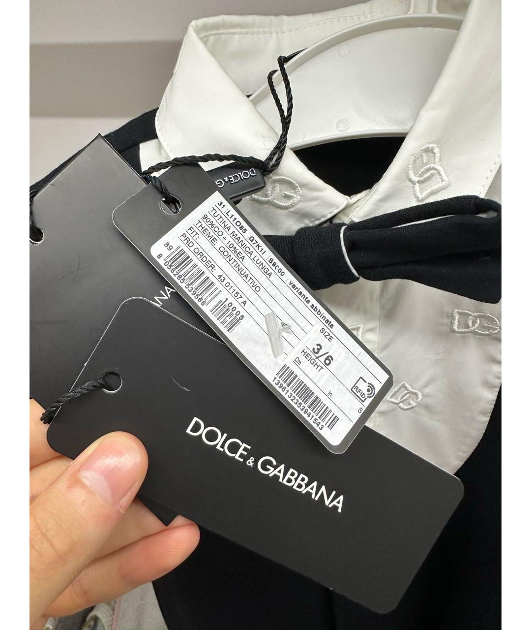 DOLCE&GABBANA Черный хлопковый комбинезон, фото 5