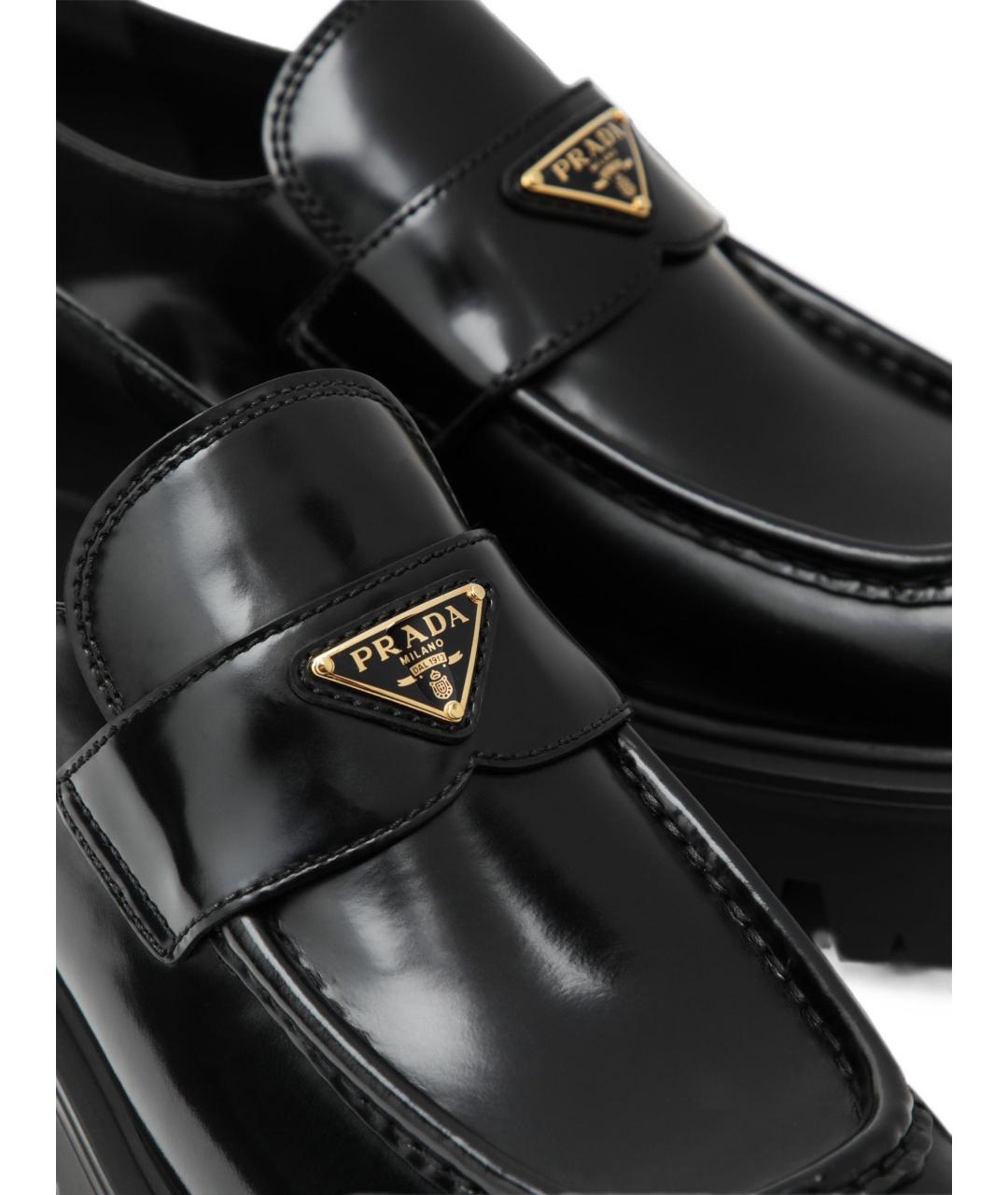 PRADA Черные кожаные лоферы, фото 5