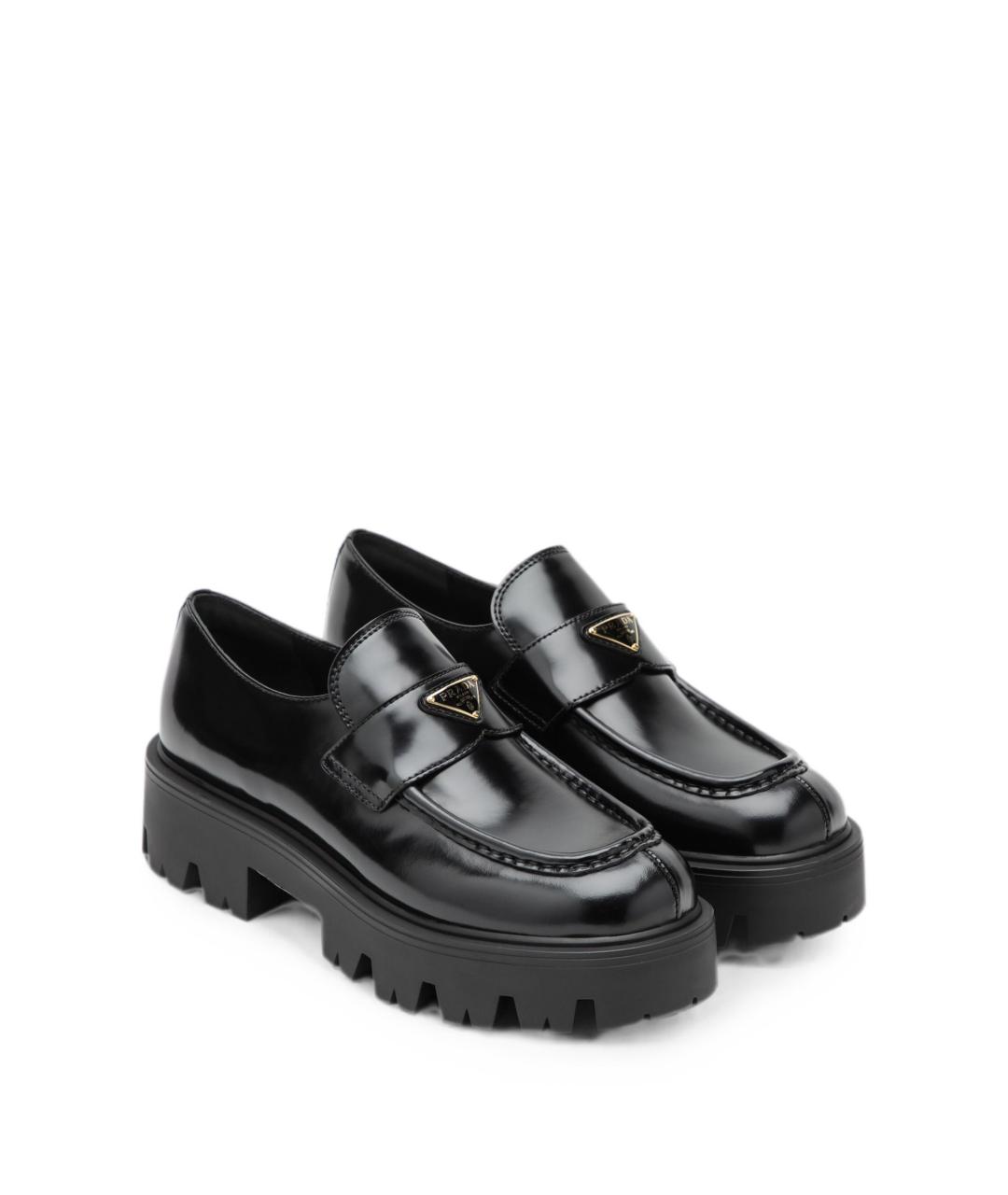 PRADA Черные кожаные лоферы, фото 2
