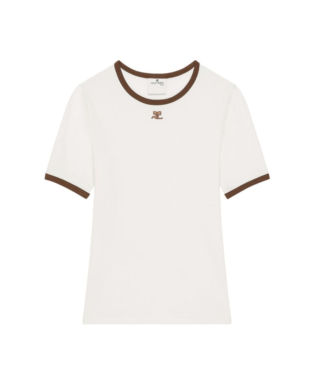 COURREGES Белая хлопковая футболка, фото 1
