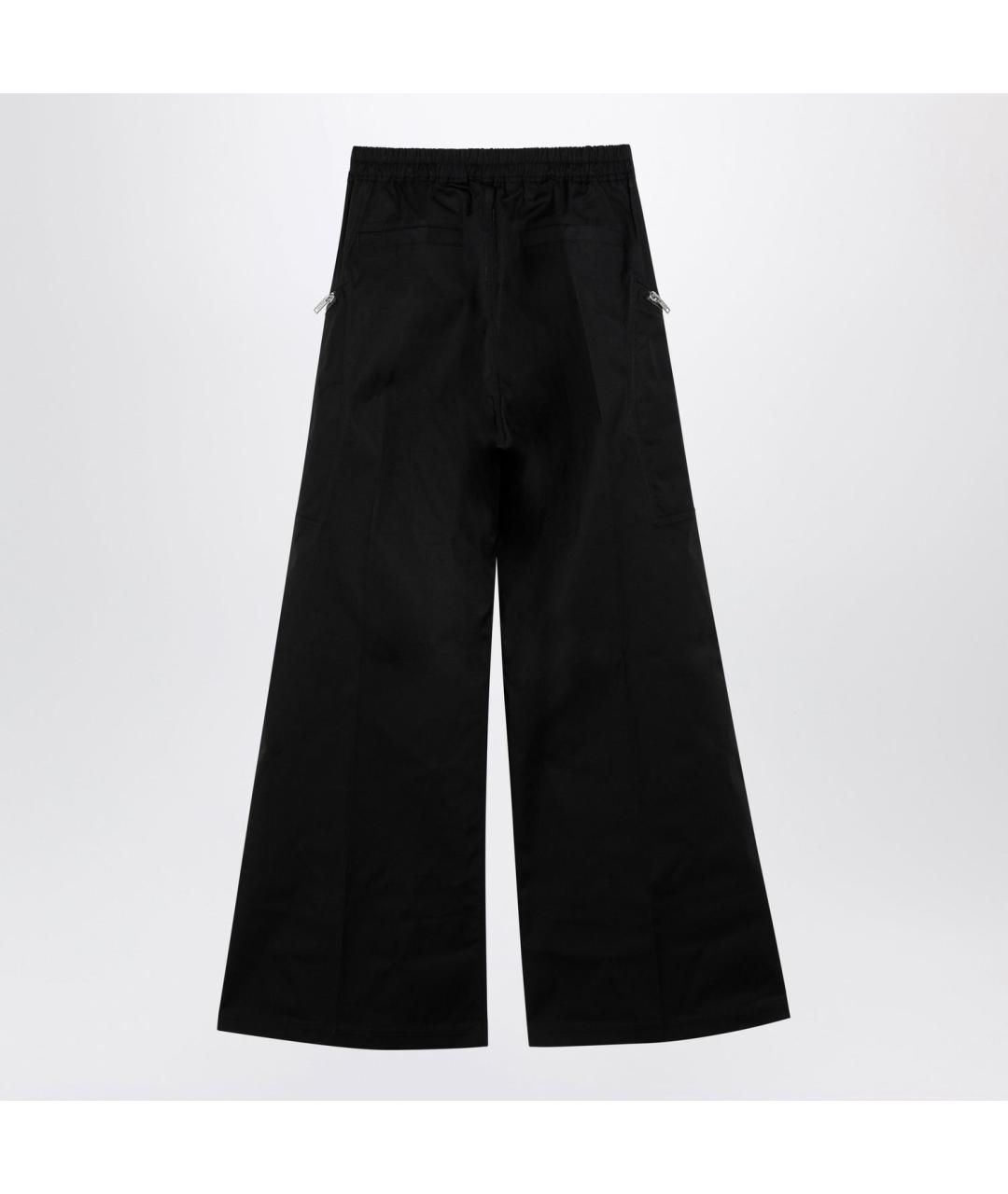 RICK OWENS Черные хлопковые повседневные брюки, фото 2