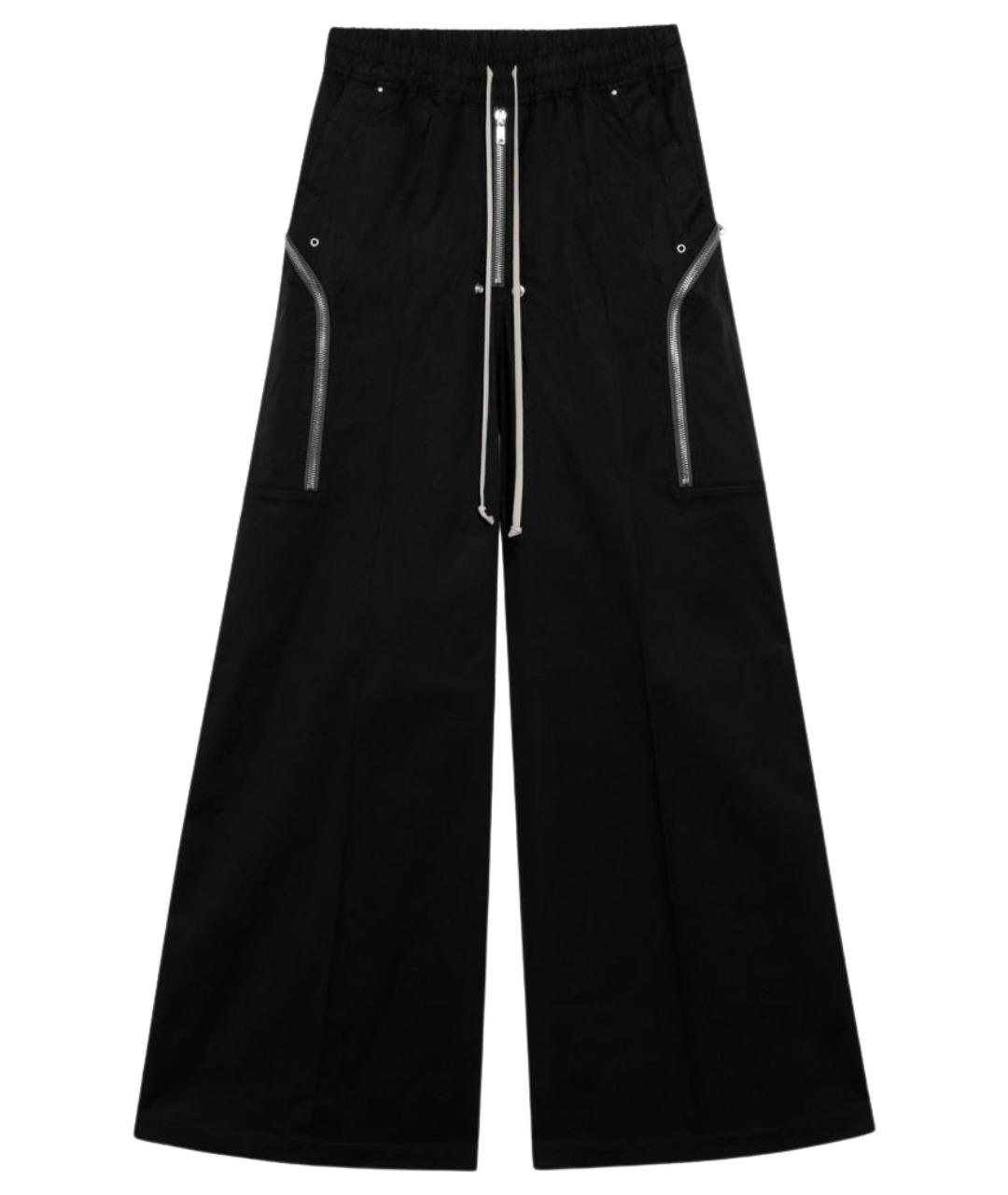 RICK OWENS Черные хлопковые повседневные брюки, фото 1