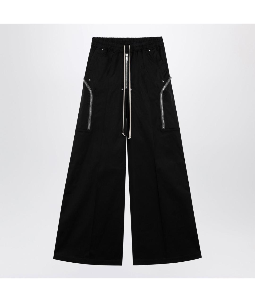RICK OWENS Черные хлопковые повседневные брюки, фото 3