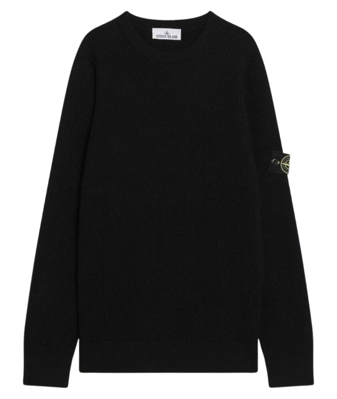 STONE ISLAND Черный шерстяной джемпер / свитер, фото 1