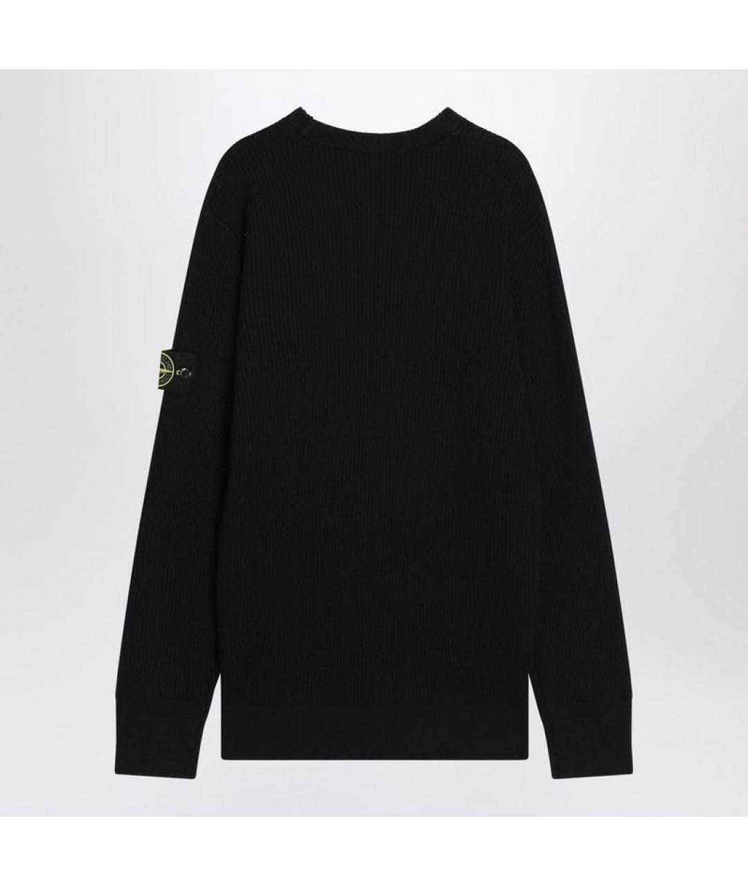 STONE ISLAND Черный шерстяной джемпер / свитер, фото 2