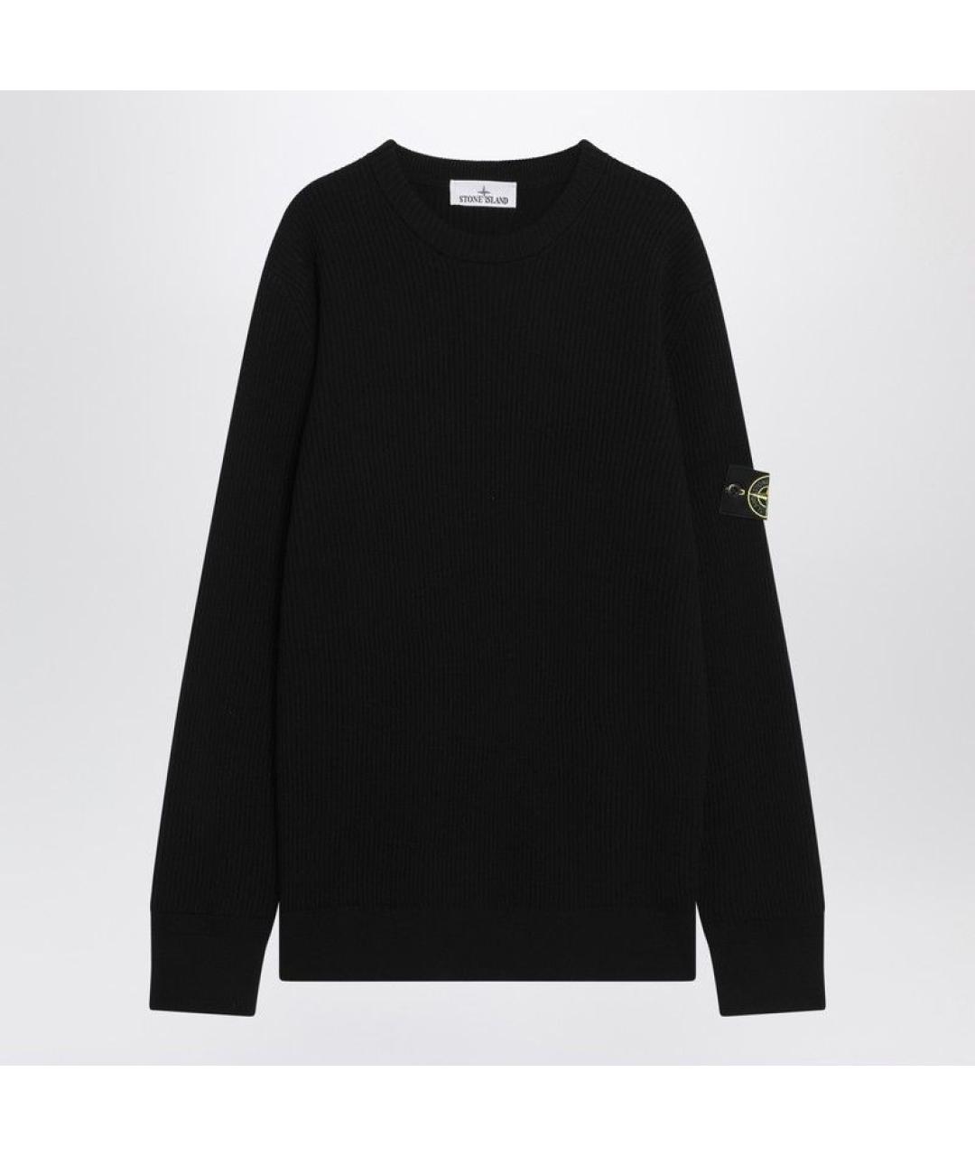 STONE ISLAND Черный шерстяной джемпер / свитер, фото 3