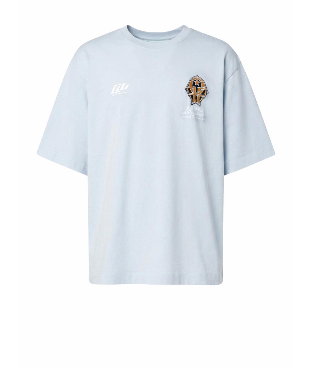 OFF-WHITE Голубая хлопковая футболка, фото 1