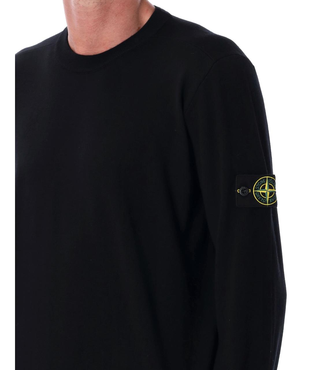 STONE ISLAND Черный шерстяной джемпер / свитер, фото 3