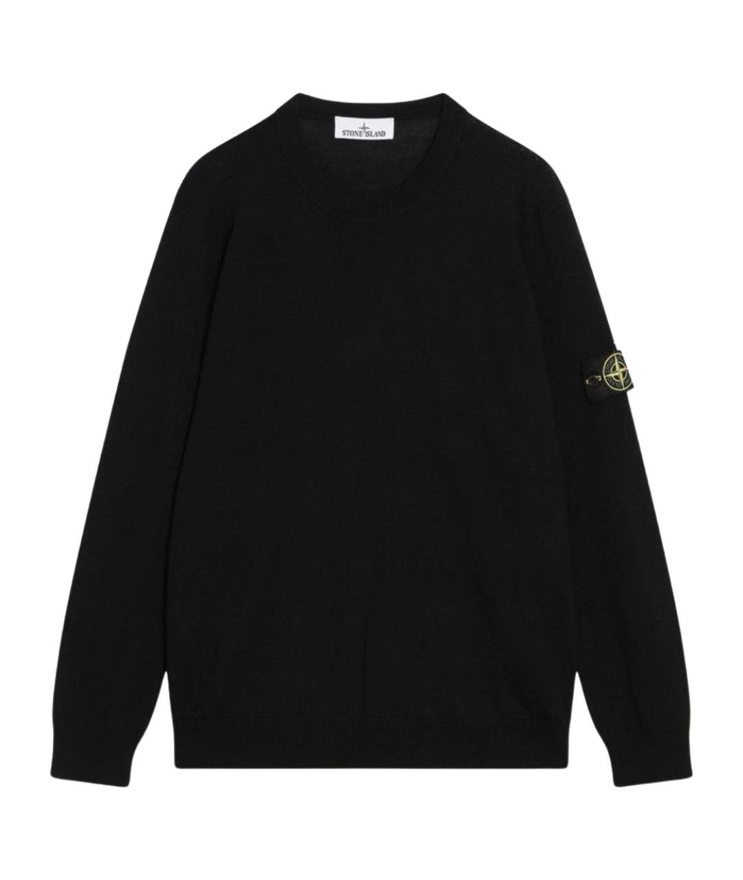 STONE ISLAND Черный шерстяной джемпер / свитер, фото 1