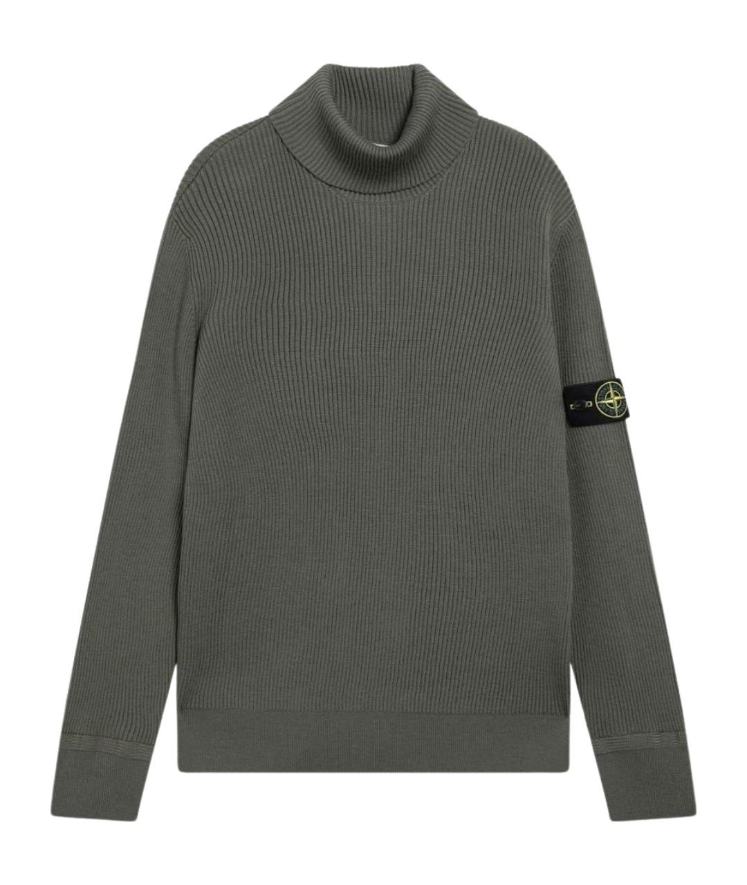 STONE ISLAND Зеленый шерстяной джемпер / свитер, фото 1