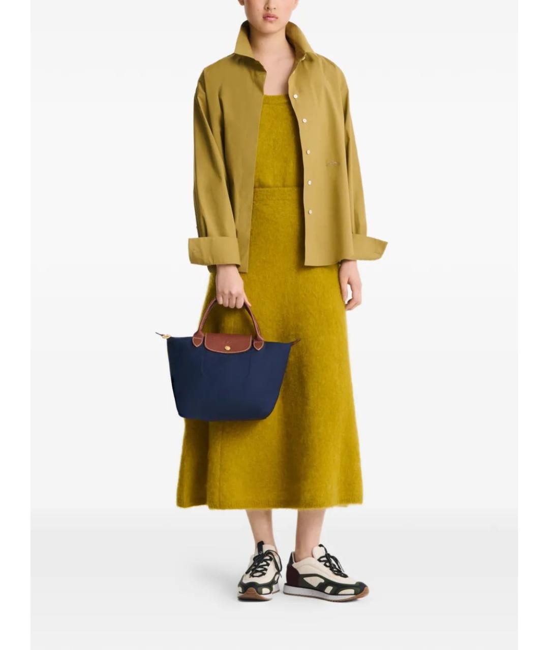 LONGCHAMP Синяя синтетическая сумка с короткими ручками, фото 2