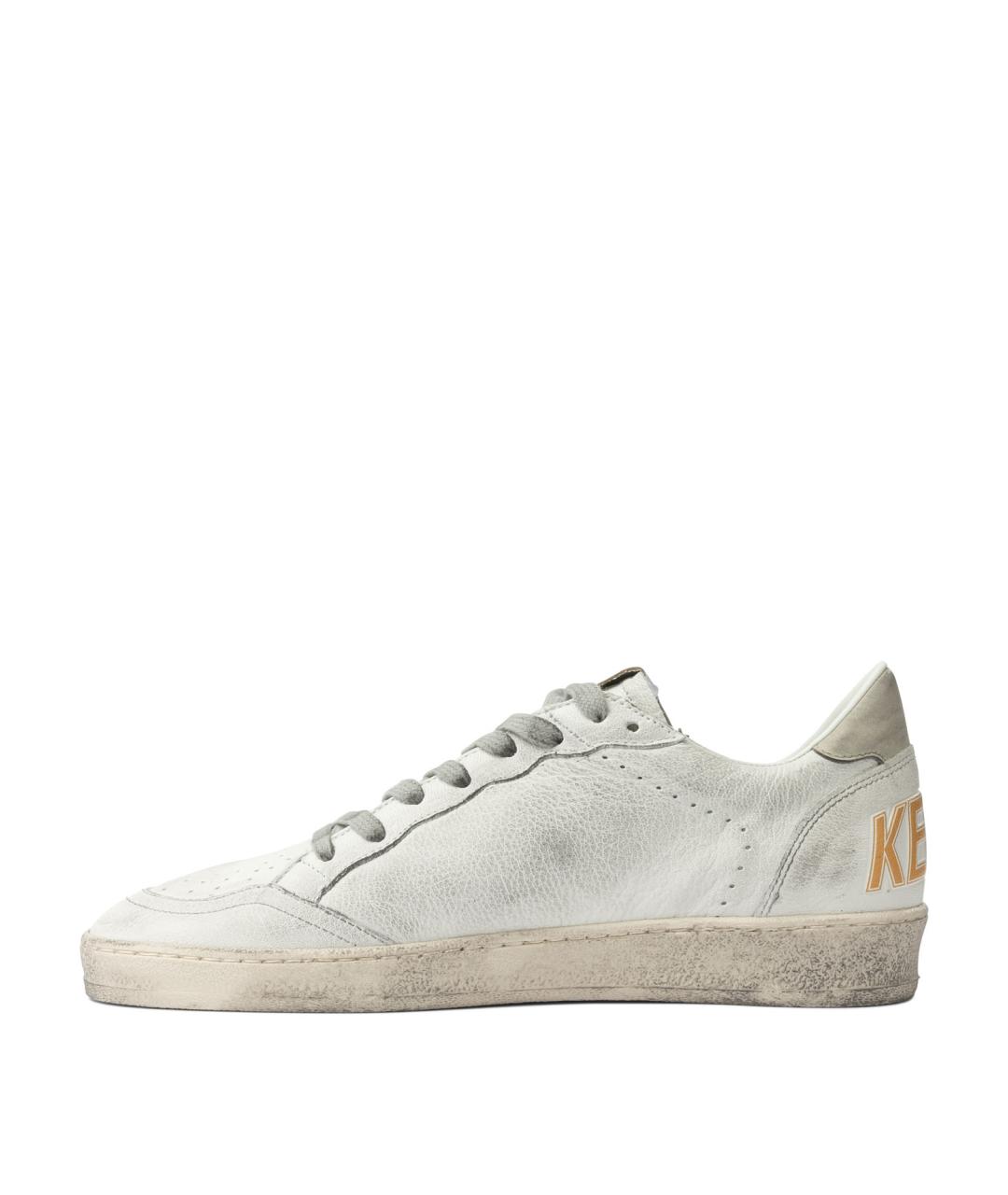GOLDEN GOOSE Белые кожаные низкие кроссовки / кеды, фото 3