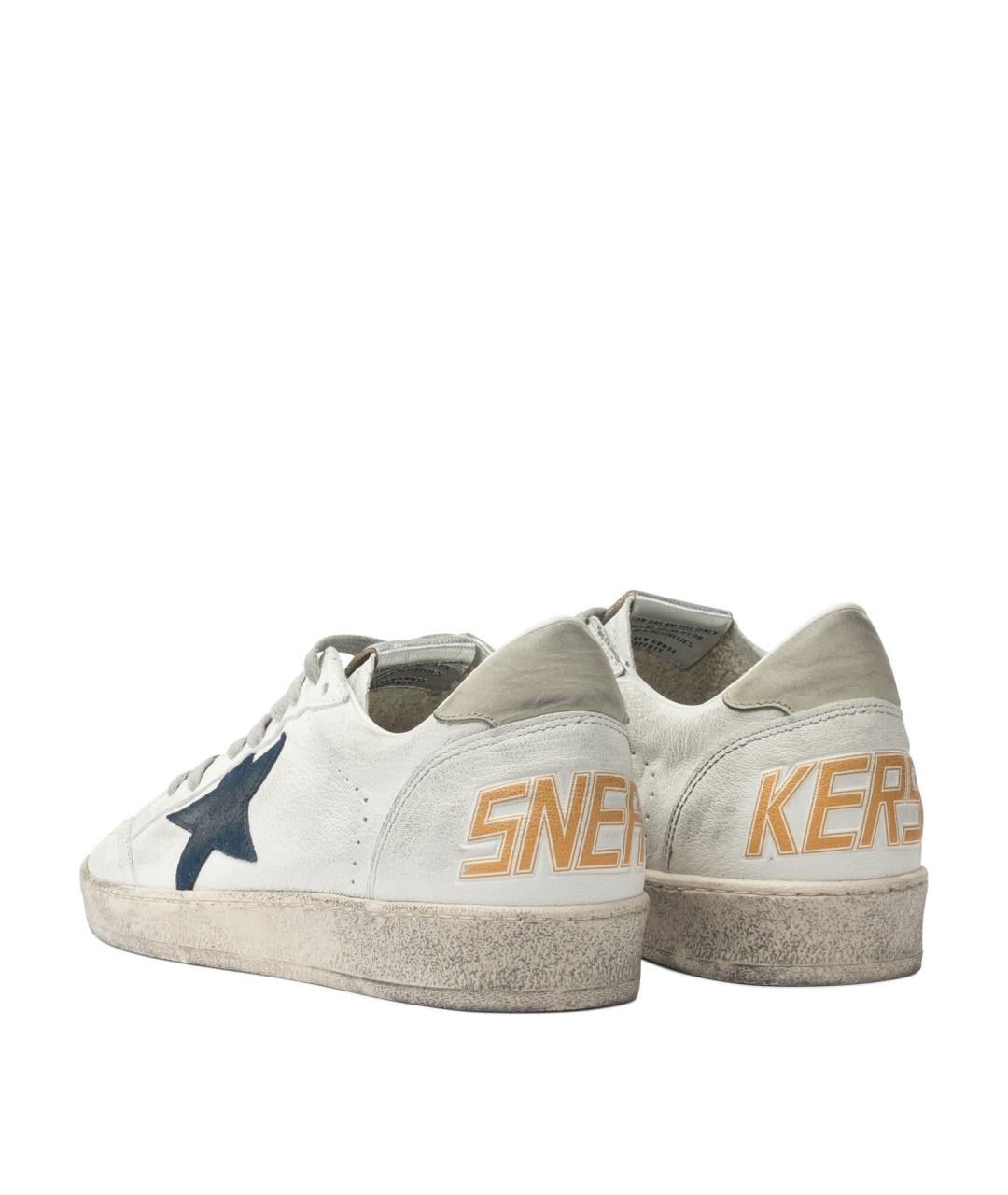 GOLDEN GOOSE Белые кожаные низкие кроссовки / кеды, фото 4