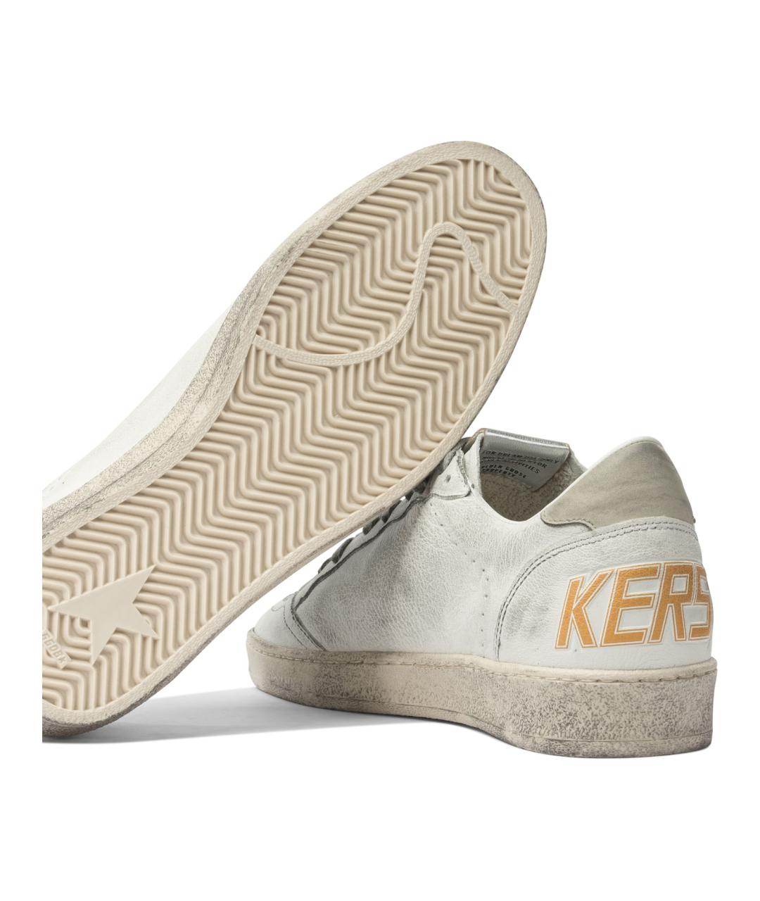 GOLDEN GOOSE Белые кожаные низкие кроссовки / кеды, фото 5