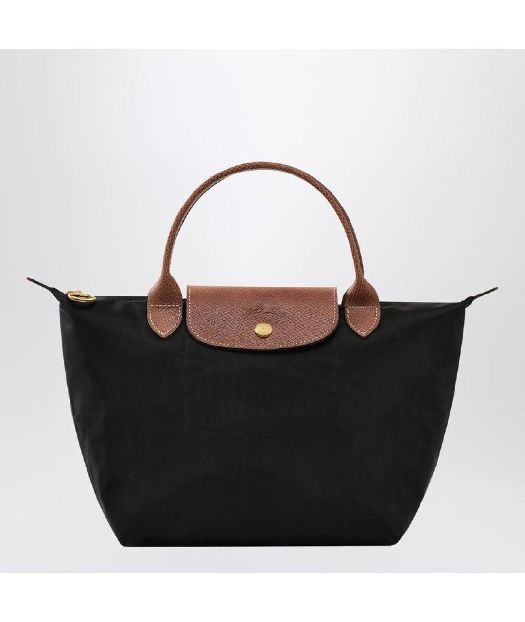 LONGCHAMP Черная синтетическая сумка с короткими ручками, фото 6