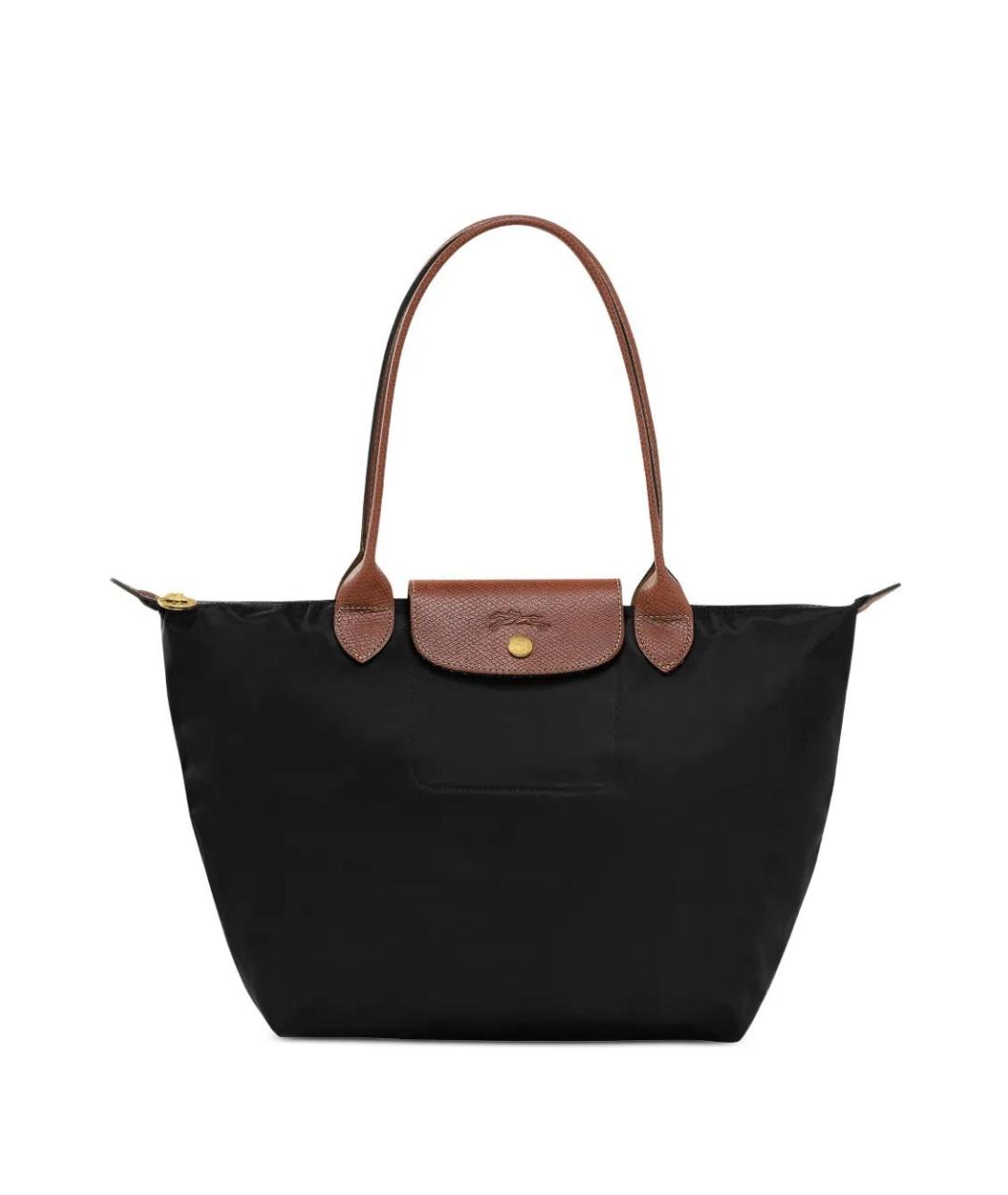 LONGCHAMP Черная синтетическая сумка с короткими ручками, фото 1