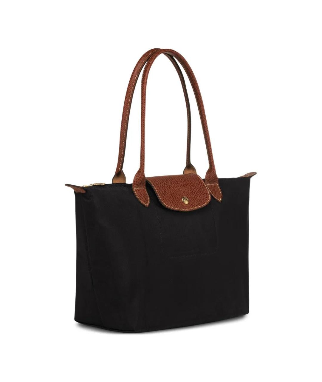 LONGCHAMP Черная синтетическая сумка с короткими ручками, фото 4