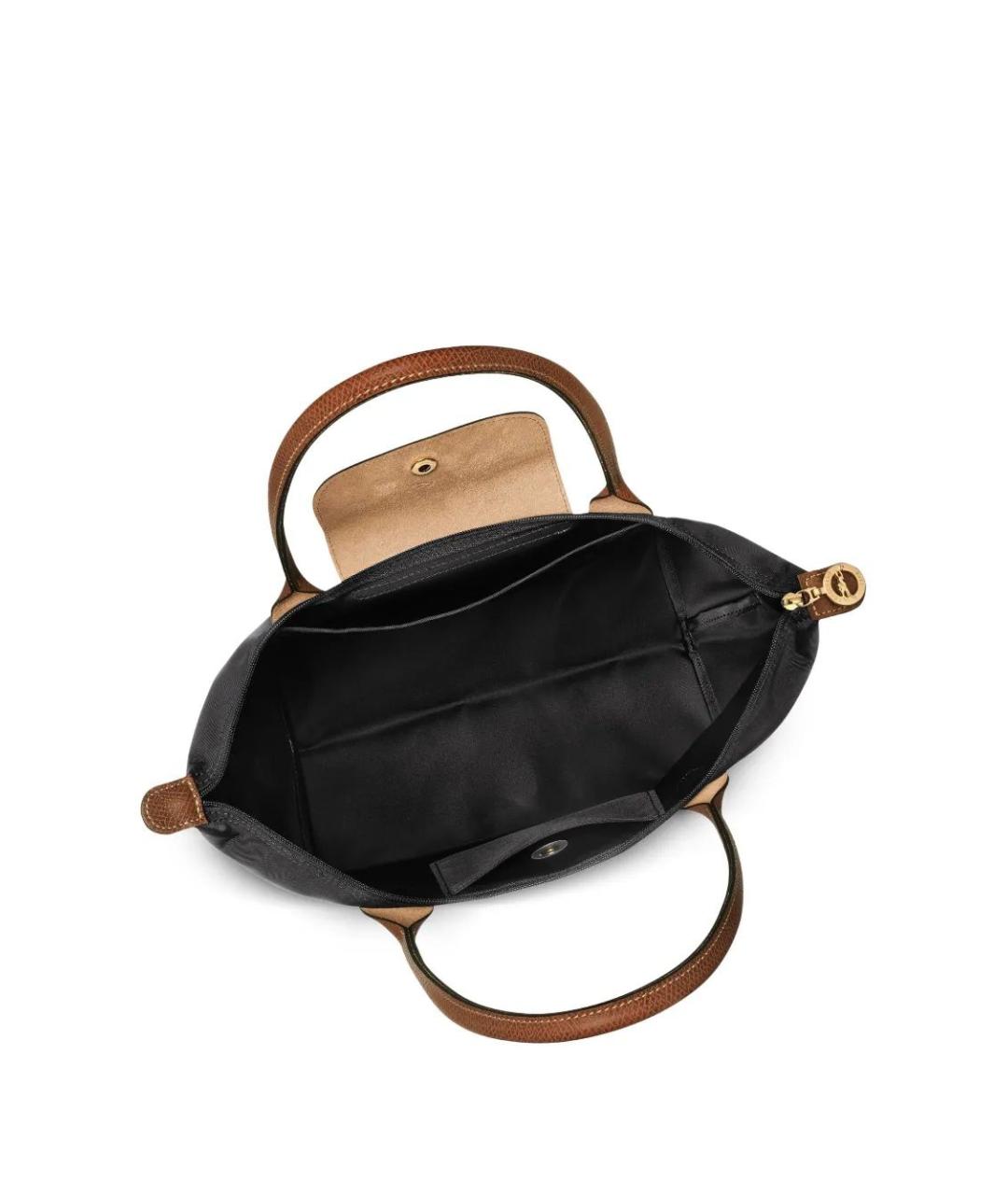 LONGCHAMP Черная синтетическая сумка с короткими ручками, фото 5