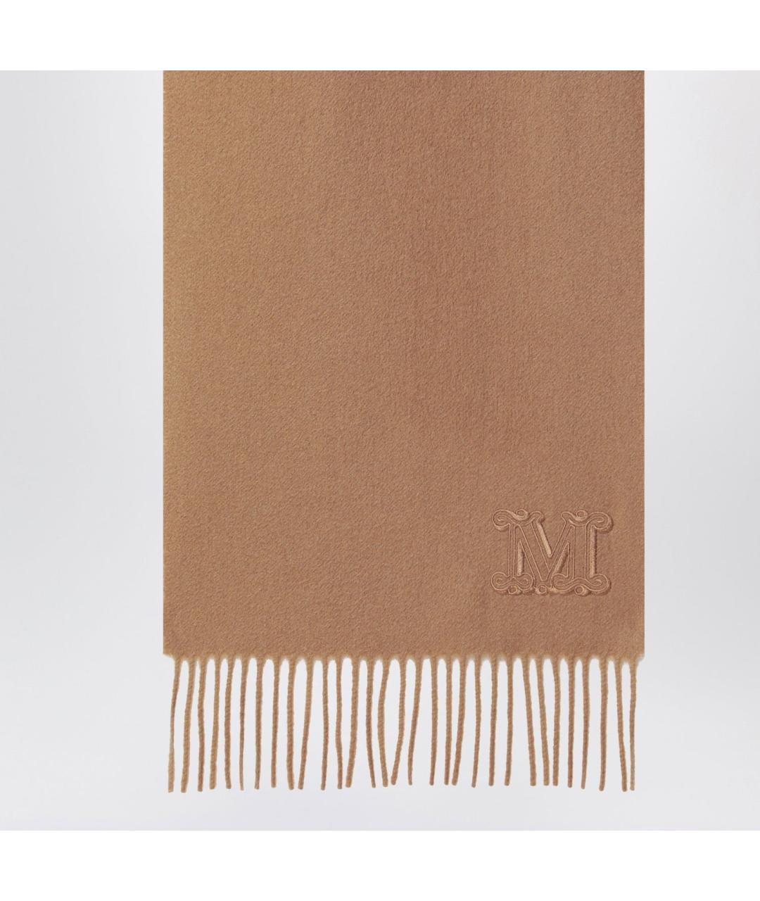 MAX MARA Коричневый кашемировый шарф, фото 2