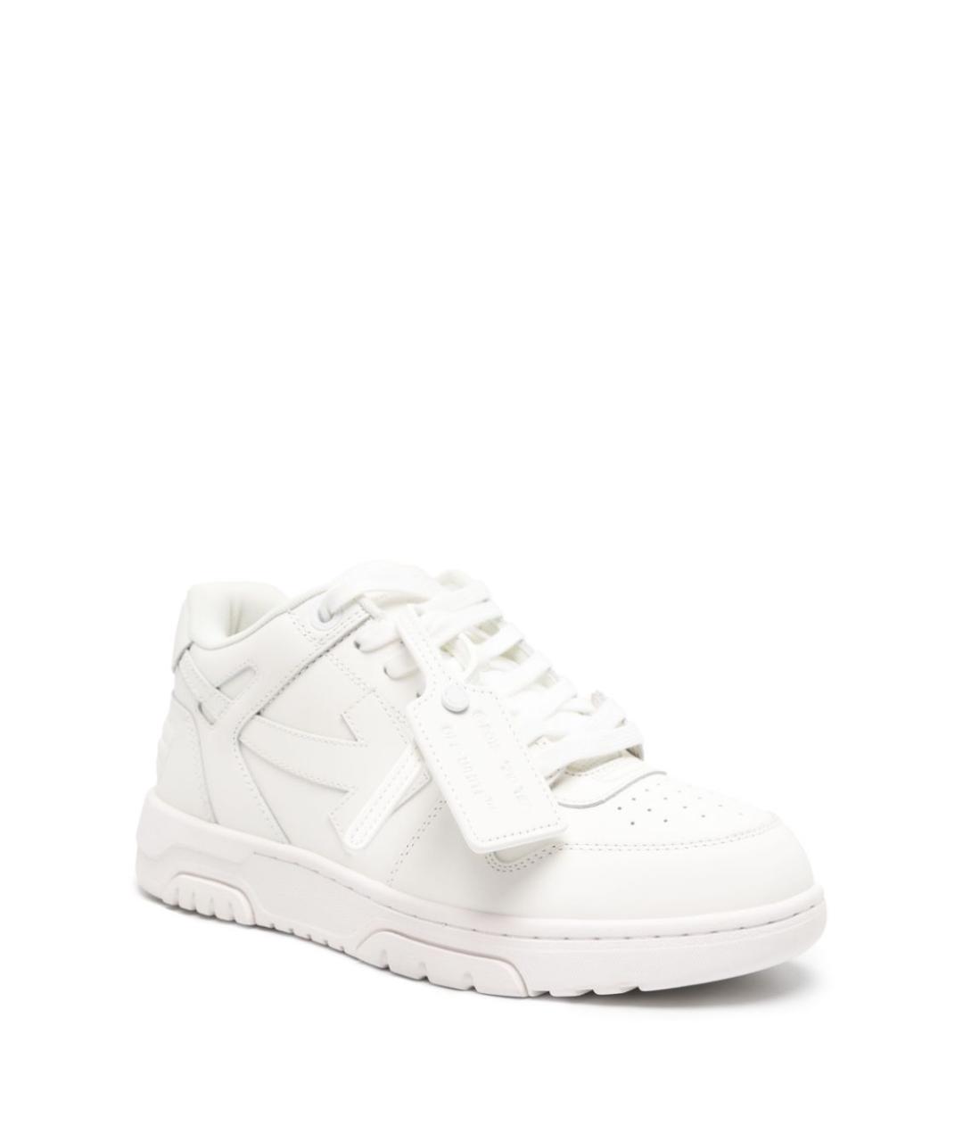 OFF-WHITE Белые кожаные низкие кроссовки / кеды, фото 4
