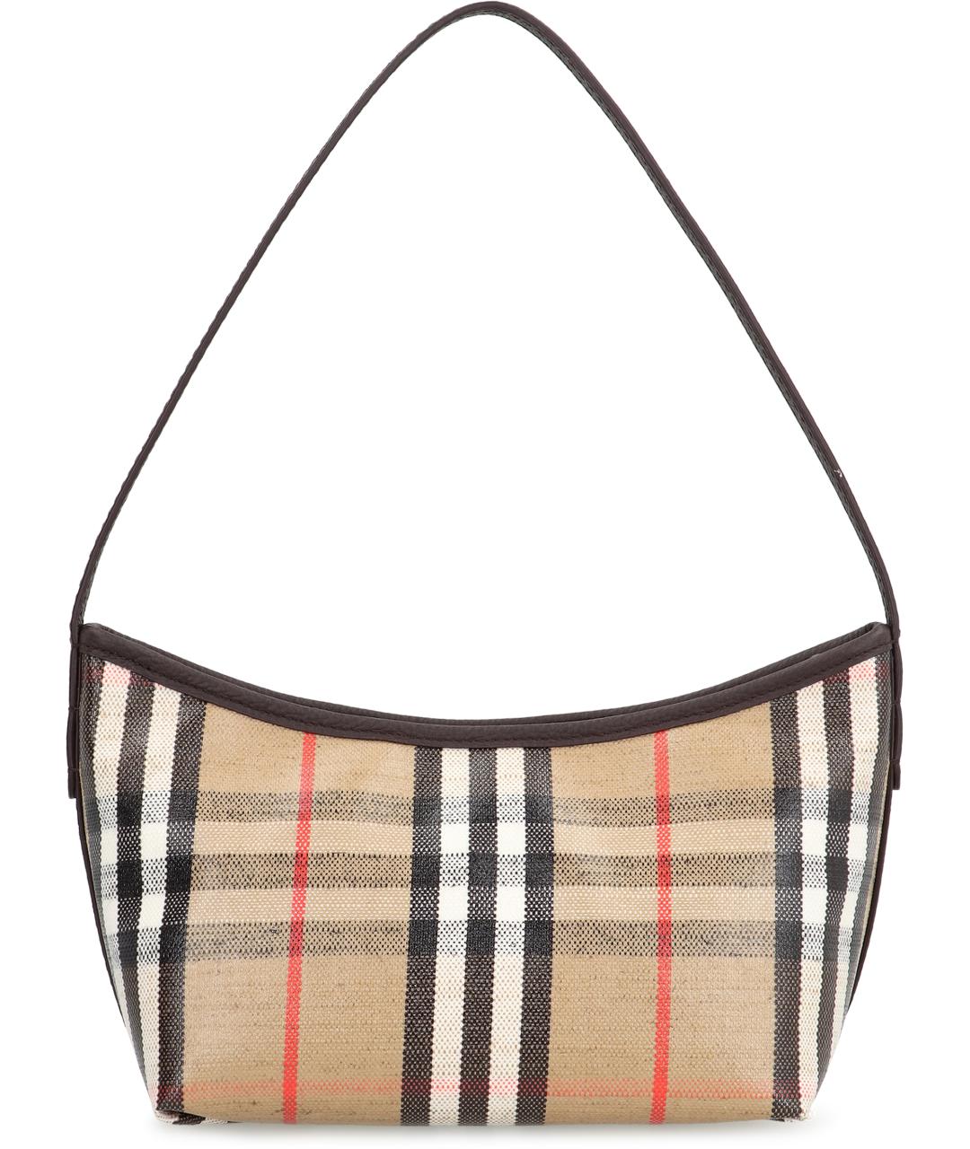 BURBERRY Бежевая хлопковая сумка через плечо, фото 4