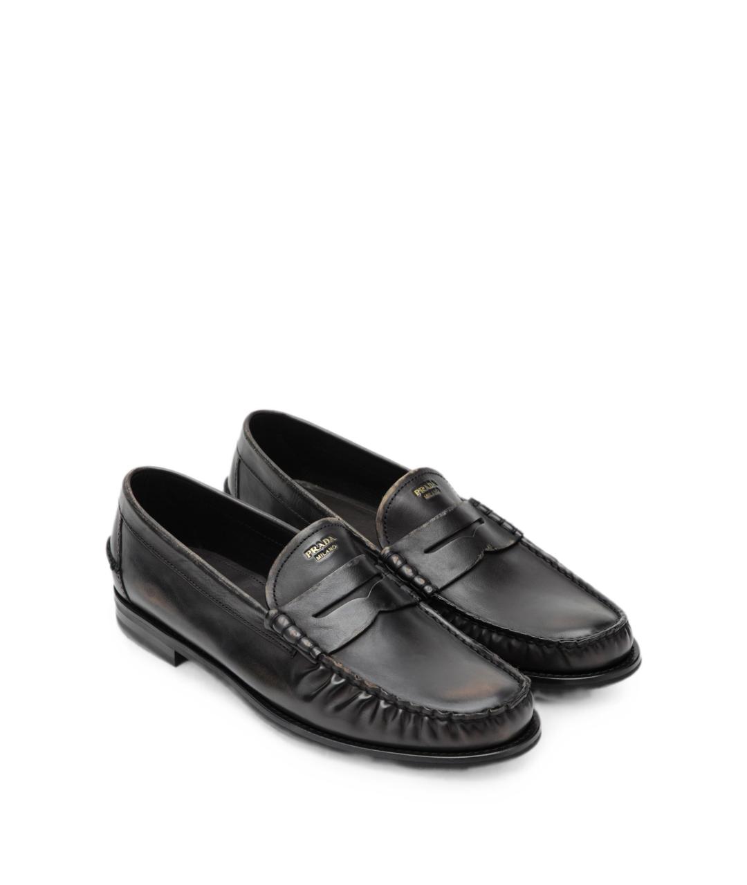 PRADA Черные кожаные лоферы, фото 4