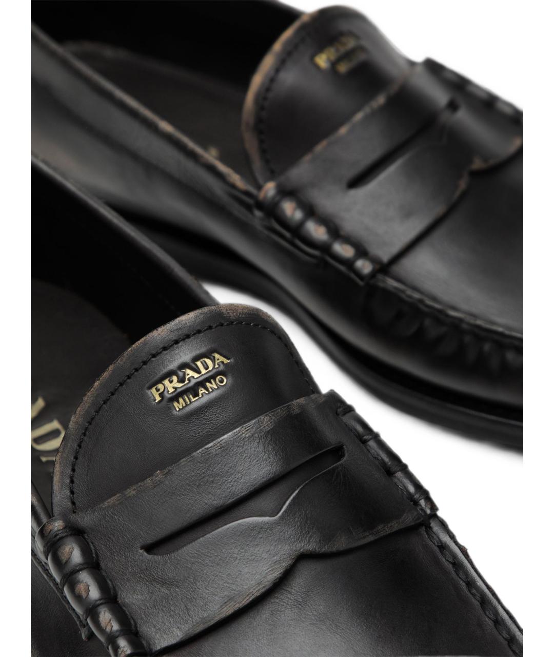 PRADA Черные кожаные лоферы, фото 3