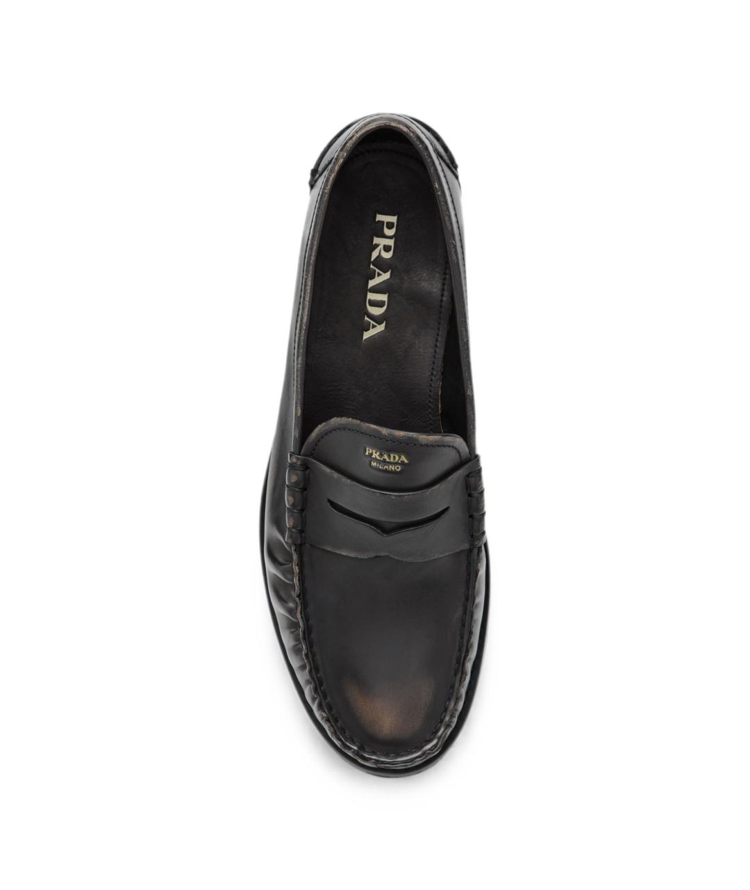 PRADA Черные кожаные лоферы, фото 2