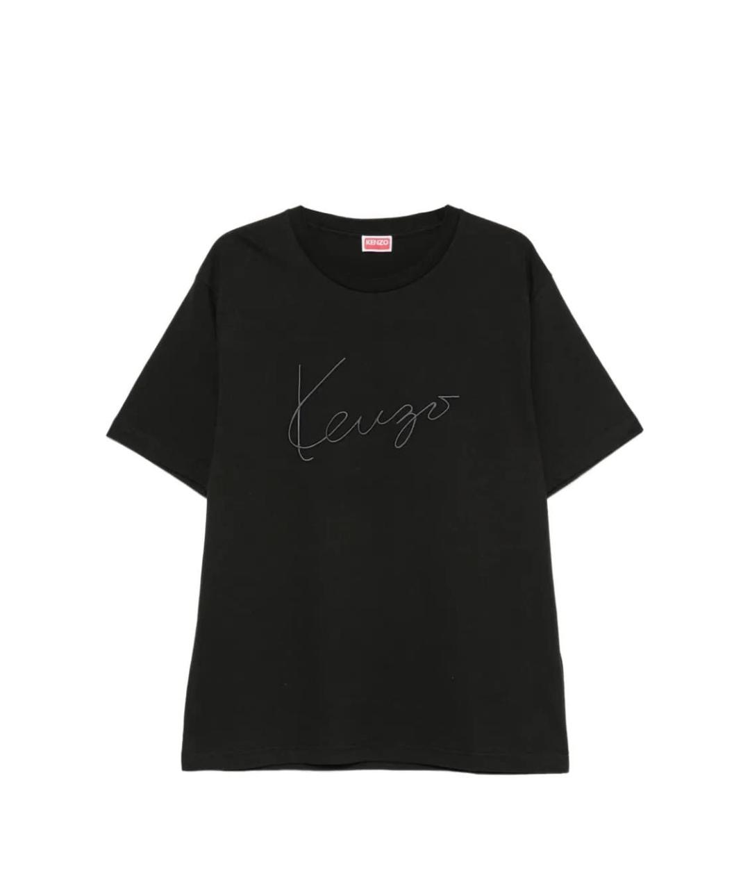 KENZO Черная хлопковая футболка, фото 1